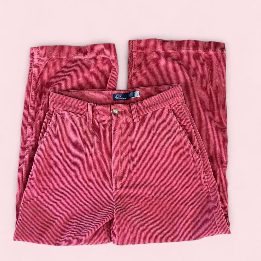 Women’s Polo Ralph Lauren Pink Wide Leg Corduroy Pants